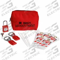 BRADY Lockout Kit: Keyed Different Padlocks, Red (MPN 153668). Key specifications — Included Lockout Types: Hasp; Carrying Case Type: Pouch; Carrying Case Material: Nylon; Key Type: Keyed Different; Kit Type: Lockout Tagout Kit; Features: Stores In Vehicles to Travel Between Jobsites; Filled: Yes; Includes: (1) Nylon Safety Lockout Padlock.