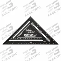 JOHNSON LEVEL Rafter Square: 1/2 in Center-to-Edge Heel Wd, 1/4 in, Top, 12 in Square Size, Aluminum (MPN 1904-1200). Key specifications — attr936133: Etched; attr936134: 1/8 in; attr936137: Degree Scale; attr948788: 1/4 in; attr934763: JOHNSON LEVEL; attr984589: Inch; attr984960: Aluminum.