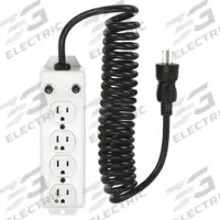 TRIPP LITE Outlet Strip: 4 Outlets, 10 ft Cord Lg, 15 A Current, UL 1363A, White, 5-15P, 2 1/2 in Wd (MPN PS-410-HGOEMCC). Key specifications — Brand: TRIPP LITE; Mounting Style: Keyhole.