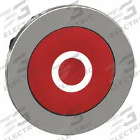 SCHNEIDER ELECTRIC Push Button Head: 30 mm Panel Size, Non-Illuminated, Metallic, O, Red (MPN ZB4FA432). Key specifications — Manufacturer Part Number: ZB4FA432; Compatible Operator Illumination: Non-Illuminated; Compatible with Series: XB4; Head Attachment Type: Screw-On; Head Material: Metal; Brand: SCHNEIDER; Legend: O.