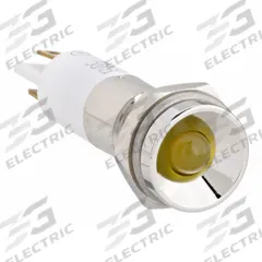 APPROVED VENDOR Protruding Panel Light: 10 mm Panel Mounting Hole Dia, LED, Yellow, Protruding Head (MPN 24M085). Key specifications — Brand: APPROVED VENDOR; Electrical Connection: 0.11 Male Quick Disconnect.