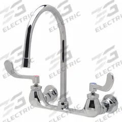ZURN Gooseneck Kitchen/Bathroom Faucet: Wall, Widespread, Cast Brass, Chrome, 2.2 gpm Flow Rate (MPN Z842C4-XL). Key specifications — Color/Finish: Chrome; Series: AquaSpec®.