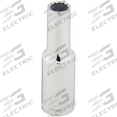 WESTWARD Socket: SAE, 1/2 in Drive Size, 7/16 in Socket Size, 12-Point, Deep, Chrome - 1/2" Drive Hand Sockets