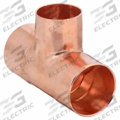 NIBCO Sweat Fitting Tee: 5/8 in CTS x 5/8 in CTS x 1/2 in CTS, Cup x Cup x Cup - Wrot Copper Tube Fittings
