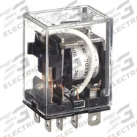 OMRON General Purpose Relay: Socket Mounted, 15 A Current Rating, 24V DC, SPDT, 8 Pins/Terminals (MPN LY1-DC24). Key specifications — Brand: OMRON; Base Type: Square; Mounting Style: Plug-In; Pin Shape: Flat; Electrical Connection: Quick-Connect; Manufacturer Part Number: LY1-DC24; Operating Current: 10 A at 110V AC (Inductive Load); Series: LY Series.