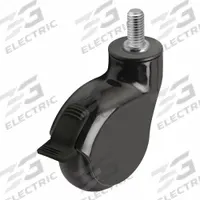 MEDCASTER Plate Casters: Swivel, 3 in Wheel Dia., Inch, 1 in Wheel Wd, 4 in Mounting Ht, Face Brake (MPN PGE30748-BK-MNT33(KK)B). Key specifications — attr1111390: MEDCASTER; attr1111403: Ball; attr1111394: 1/2"-13; attr1176848: Swivel with Brake.