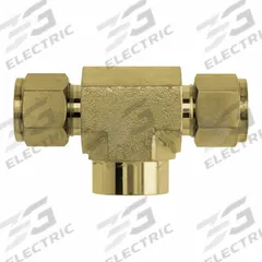 BRENNAN INDUSTRIES Compression Tee Fitting: 1/4 in OD x 1/4 in OD x 1/4 in Pipe Size, Brass (MPN N2602-04-04-04-B). Key specifications — Compatible Fitting Brands: Let-Lok; Brand: BRENNAN INDUSTRIES; Series: N2602.
