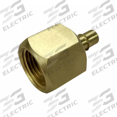 MEM-CO Barbed Fitting Adapter: 1/4 in Pipe x 3/8 in ID Size, FNPT x Barbed, Brass - Nickel-Plated Brass Barbed Tube Fittings