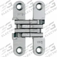 SOSS Concealed Hinge: 2 3/8 in Leaf Ht, 1/2 in Leaf Wd, Full Mortise Mounting, 2 Holes per Leaf (MPN 204CUS26D). Key specifications — Brand: SOSS; Finish: Satin Chromium-Plated.