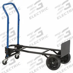 HARPER Convertible Hand Truck: 300 lb as Hand Truck, Dual-Handle, Black/Blue, 14 in W x 8 in D (MPN JDC2223). Key specifications — Color: Blue; Brand: HARPER.