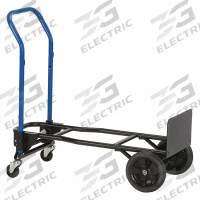 HARPER Convertible Hand Truck: 300 lb as Hand Truck, Dual-Handle, Black/Blue - 3-Position Steel Convertible Hand Trucks