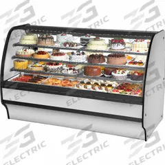 TRUE REFRIGERATION Refrigerated Merchandiser: 49 1/8 in x 77 1/4 in x 39 in, Silver, Curved Glass (MPN TGM-R-77-SC/SC-S-S). Key specifications — attr1277723: TRUE REFRIGERATION; attr1277683: R-290; attr1277691: No; attr1277694: Silver; attr1280716: Curved Glass; attr1280729: TGM.