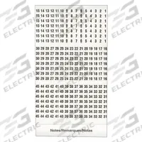 3M Wire Marker Book: 1 to 45, Black on White, 450 Labels, Vinyl Impregnated Cloth Film, 5 PK (MPN SPB-03). Key specifications — Legend: 1 to 45; Label Material: Vinyl Impregnated Cloth Film; Brand: 3M; Color: Black on White.
