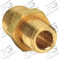 PARKER Metal Pipe Straight: Straight, Brass, 3/4 in x 1/2 in, Male NPT Threaded x Male NPT Threaded (MPN 12-8 MHN-B). Key specifications — Maximum Operating Pressure: 3,800 psi.