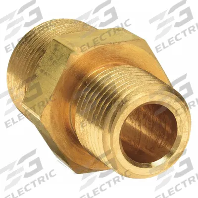 PARKER Metal Pipe Straight: Straight, Brass, 3/4 in x 1/2 in - Threaded Extreme-Pressure Instrumentation Pipe Fittings