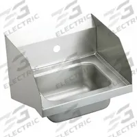 ELKAY Hand Wash Sink: 1 Stations, 6 in Bowl Dp, 12 in Bowl Lg, 9 1/4 in Bowl Wd, Faucet Not Included (MPN CHS1716LRS1). Key specifications — Includes Side Splash: Side Splash Included; Series: Elkay Commercial; Brand: ELKAY.