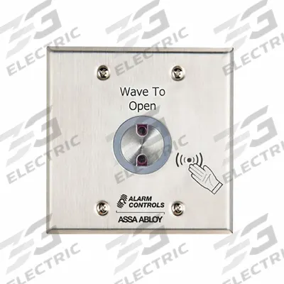ALARM CONTROLS Wave-to-Open Touch Plate: 4 1/2 in Ht, 1/2 in Dp, 4 1/2 in Wd, Gray - Wave-to-Open Exit Devices