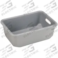 NEW ENGLAND PLASTICS Nesting Tote: 5 gal, 18 in x 12 1/2 in x 6 1/2 in, Gray, Lid Not Included (MPN H-1812-6.5 GRAY). Key specifications — attr1264926: Nesting Capable; attr1188589: NEW ENGLAND PLASTICS; attr1188592: Composite.