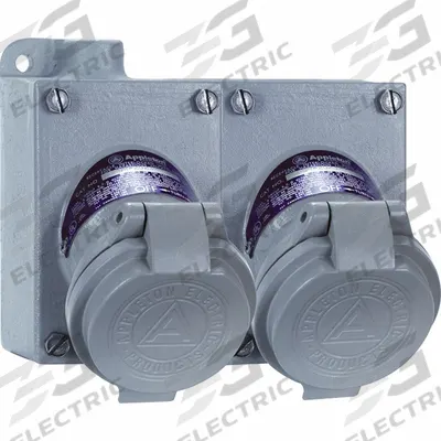 APPLETON ELECTRIC Pin and Sleeve Receptacle: Gray, 125 to 250V AC/18V DC, Single Phase, 20 A - Hazardous Location Receptacles