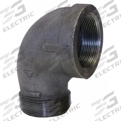 ANVIL Metal Pipe Elbow: 90° Elbow, 300 psi @ 150° F, 3 in x 3 in, Malleable Iron - Medium-Pressure Threaded Pipe Fittings