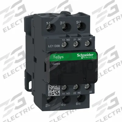 SCHNEIDER IEC contactor: Non-Reversing, 3 Poles, 3NO Contacts, 38 A - Non-Reversing IEC Contactors