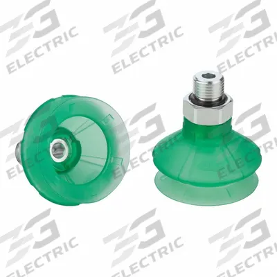 SCHMALZ Vacuum Pad Assembly: 1.5 Folds, G1/8 in, 36.7 mm Pad Dia, Elastodur ED - Bellows Type Packaging Industry Vacuum Pad Assemblies