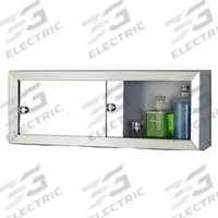 KETCHAM Cosmetic Box: Rectangular, Glass, 8 3/4 in Overall Ht, 30 in Overall Wd, 4 1/4 in Overall Dp (MPN 3008M). Key specifications — Brand: KETCHAM; Frame Material: Stainless Steel; Frame Finish: Bright Annealed; Frame Color: Silver.
