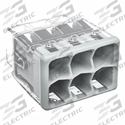 WAGO Push-In Wire Connector: 2773 Series, 6 Port, 20 AWG – 12 AWG Solid Wire Size Range - Push-In Connectors