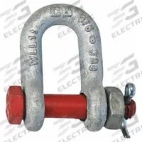 CROSBY D-Shackle: Chain Shackle, 1,500 lb Working Load Limit, 17/32 in Wd Between Eyes, Carbon Steel (MPN 1019770). Key specifications — Body Color: Silver; Brand: CROSBY.