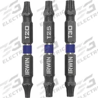 IRWIN Double Ended Driver Bit: Imperial, Impact, T30 – Torx® Bit Size and Type Side 1, Std, 3 PK (MPN IWAF32DETX3). Key specifications — attr1132179: Hex; attr1110551: IRWIN; attr1132174: S2 Steel.