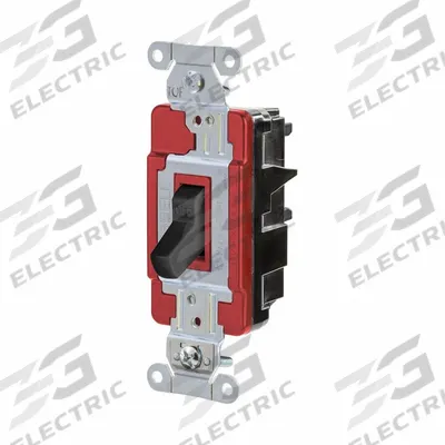 HUBBELL Wall Switch: Toggle Switch, 3-Way, Maintained, Black, 120/277V AC - Toggle Wall Switches