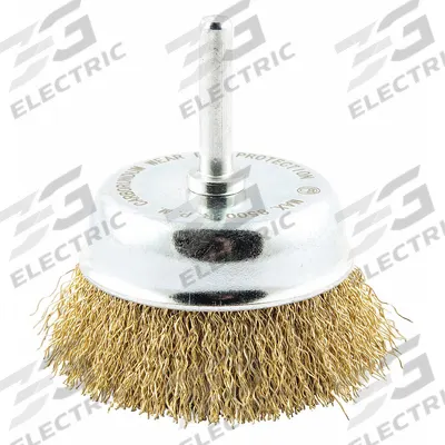 APPROVED VENDOR Cup Brush: Crimped Brass, 2 3/4 in Brush Dia, 1/4 in Shank - Nonsparking Light-Cleaning Brushes for Soft Materials