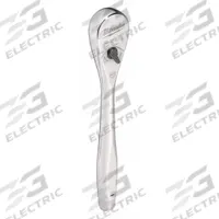 MILWAUKEE Hand Ratchet: Pear, Reversible, 6 in Overall Lg, Chrome, 4° Min Arc Swing, Non-Magnetic (MPN 48-22-9014). Key specifications — attr1205598: Reversible; attr1205605: Quick-Release Not Included; attr1205626: Chrome; attr1205607: Pear; attr1205624: MILWAUKEE.