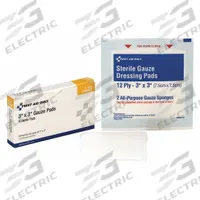 FIRST AID ONLY Gauze Pad: 3 in Dressing Lg, 3 in Dressing Wd, Gauze, Sterile, 4 PK (MPN 3-001). Key specifications — Water Resistance: Not Water Resistant; Unitized: Unitized; Standards: ANSI Z308.1-2015; Manufacturer Part Number: 3-001; Package Type: Box; Product Type: Gauze Pad; Sterility: Sterile; Brand: FIRST AID ONLY.
