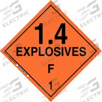 BRADY DOT Container Placard: 1.4 Explosives F 1, 10 3/4 in x 10 3/4 in, 10 3/4 in Label Ht, Placard (MPN 63365). Key specifications — Brand: BRADY; Message: 1.4 Explosives F 1.