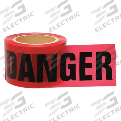 APPROVED VENDOR Barricade Tape: 200 ft Lg, 3 in Wd, Danger Legend, Polyethylene - General Danger Messaging Barrier Tape