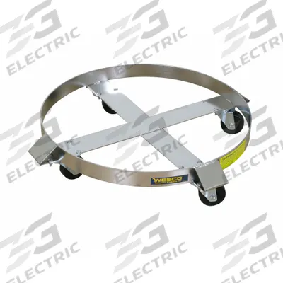 APPROVED VENDOR Drum Dolly: 900 lb Load Capacity, For 85 gal Container Capacity, Round - Cross-Brace Drum Dollies with Support Ring
