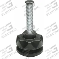 ELESA Male-End Leveling Mount: Swiveling Stud, M16 Thread Size, 80 mm, 14,000 N Capacity (MPN LV.A-80-14-M16X78-ELK). Key specifications — Finish: Zinc-Plated; Base Shape: Round; Load Capacity: 14,000 N; Includes: Washer and Retaining Screw; Hex Size: Adjustable.