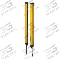 OMRON Light Curtain: 24V DC, 15 Beams, 10 mm Spacing, 160 mm Protected Ht, M12 (MPN F3SG4RA016014). Key specifications — Type of Light: 870 nm IR LED; DC Voltage Rating: 24V DC; Brand: OMRON; Receiver Electrical Connection: M12; Transmitter Electrical Connection: M12; AC Voltage Rating: Not Rated; Safety Output Ratings: 300 mA @ 24V DC.