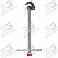 MILWAUKEE Basin Wrench: Telescoping Handle, Metal, 17 in Handle Lg, 5 5/8 in Overall Wd, 14.1 in (MPN 48-22-7001). Key specifications — attr326396: 0.125 in; attr326397: 0.125 in to 1.25 in; attr326392: 0.125 in to 1.25 in; attr326394: Yes; attr524928: Metal; attr542334: Adjustable; attr522391: Basin Wrench; attr326393: 14.1 in.