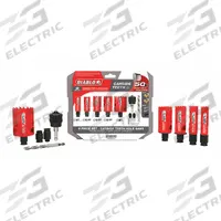 DIABLO Hole Saw Set: 9 Pieces, 2 3/8 in Max. Cutting Dp, Carbide Tipped, 1 in to 2 in Saw Size Range (MPN DHS09SGPCT). Key specifications — attr1098172: DIABLO.