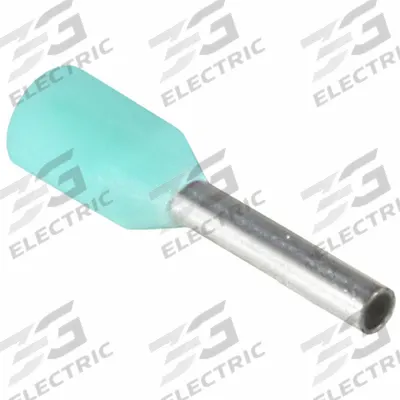 APPROVED VENDOR Wire Ferrule: 22 AWG Max Wire Size, Holds 1 Wire, Turquoise - Insulated Ferrules
