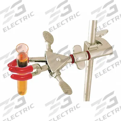 OHAUS Dual Clamp: Dual Adjust Clamp, Zinc, 7 in Overall Lg, 3 Prongs - Lab Clamps