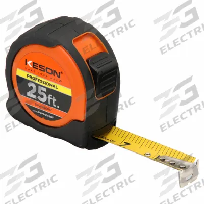 KESON Tape Measure: Nonmagnetic Single Hook Tip, 25 ft - Engineers-Scale Tape Measures