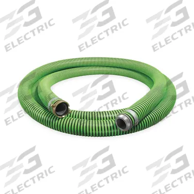 CONTINENTAL Suction and Discharge Hose: 1 1/4 in Hose Inside Dia., 50 psi, Black/Green - Thermoplastic Rubber Water Suction & Discharge Hose Assemblies with Polyethylene Helix Reinforcement