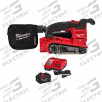 MILWAUKEE Belt Sander Kit: M18™, Battery Included, 3 in Belt Wd, 18 in Belt Lg, 1 Abrasives Included (MPN 2832-20, 48-59-1881). Key specifications — attr664065: Hose Adapter; attr667657: Brushless; attr664061: Cordless; attr664068: Battery Included; attr664067: (1) 8.0 Ah; attr664069: M18™; attr664087: 48-11-1881; attr664086: 48-59-1808.