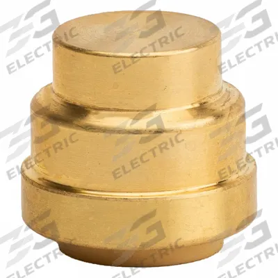APPROVED VENDOR Push-Fit Cap: 1/2 in OD Size, Push-to-Connect, Brass - Standard Brass Push-to-Connect Tube Fittings