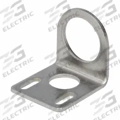 IFM Angle Bracket: 30 mm Compatible Sensor Dia, Cylindrical Proximity Sensors (MPN UE0023). Key specifications — Product Type: Angle Bracket; Material: Stainless Steel; Compatible Product Type: Cylindrical Proximity Sensors; Manufacturer Part Number: UE0023; Brand: IFM; Bracket Hole Size: No Hole.