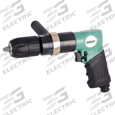 SPEEDAIRE Air-Powered Drill: 1/2 in Chuck, Medium Duty, 400 RPM, 0.5 hp, Keyless - Pistol-Grip Air-Powered Drills