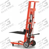 DAYTON Platform Lift Truck: 750 lb, 5 3/4 in to 54 in, Steel, 22 in L x 30 in W Platform, Foot Pump (MPN 2MPU8). Key specifications — attr1357334: DAYTON; attr1357306: (2) Swivel.